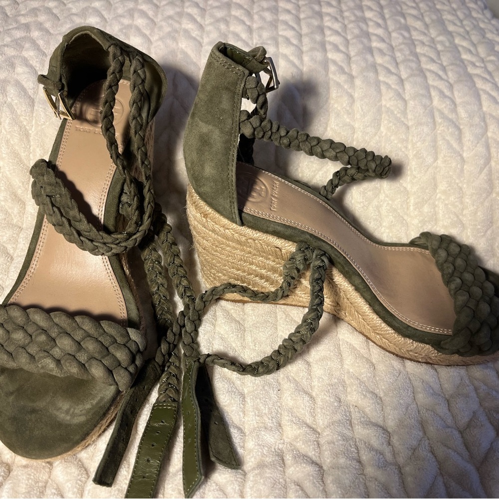 Tory Burch strappy wedges. - Picture 2 of 3